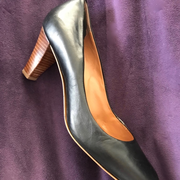 Banana Republic Black Pamee Leather Heels Size 9 - Picture 2 of 5